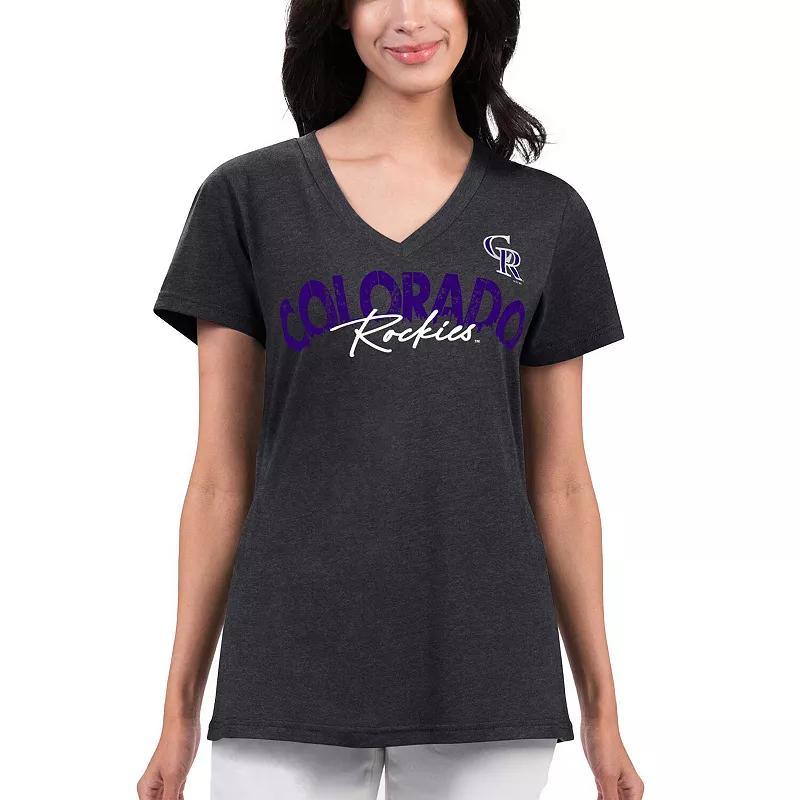 Womens G-III 4Her by Carl Banks New York Yankees Key Move V-Neck T-Shirt Blue Product Image