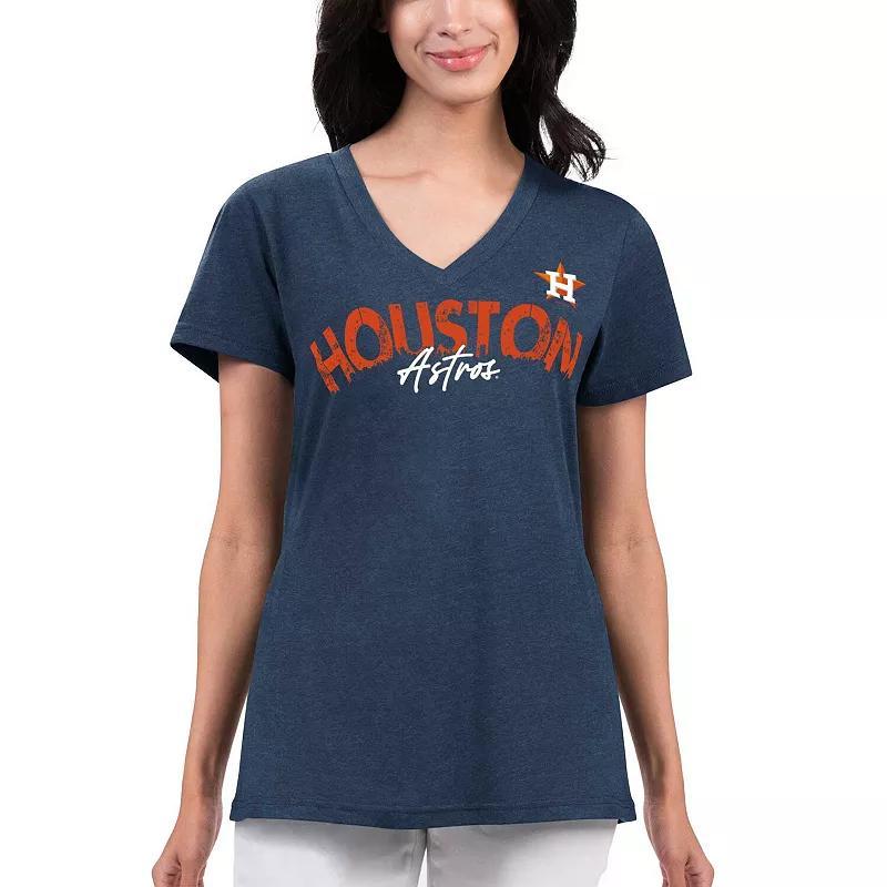 Womens G-III 4Her by Carl Banks Houston Astros Key Move V-Neck T-Shirt Blue Product Image