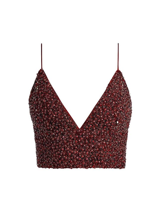 Womens Carli Crystal Embellished Crop Top Product Image