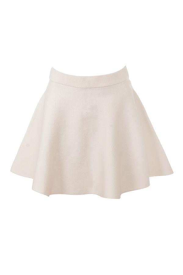 Rosina Cream Wool Cashmere Flounce Mini Skirt Product Image