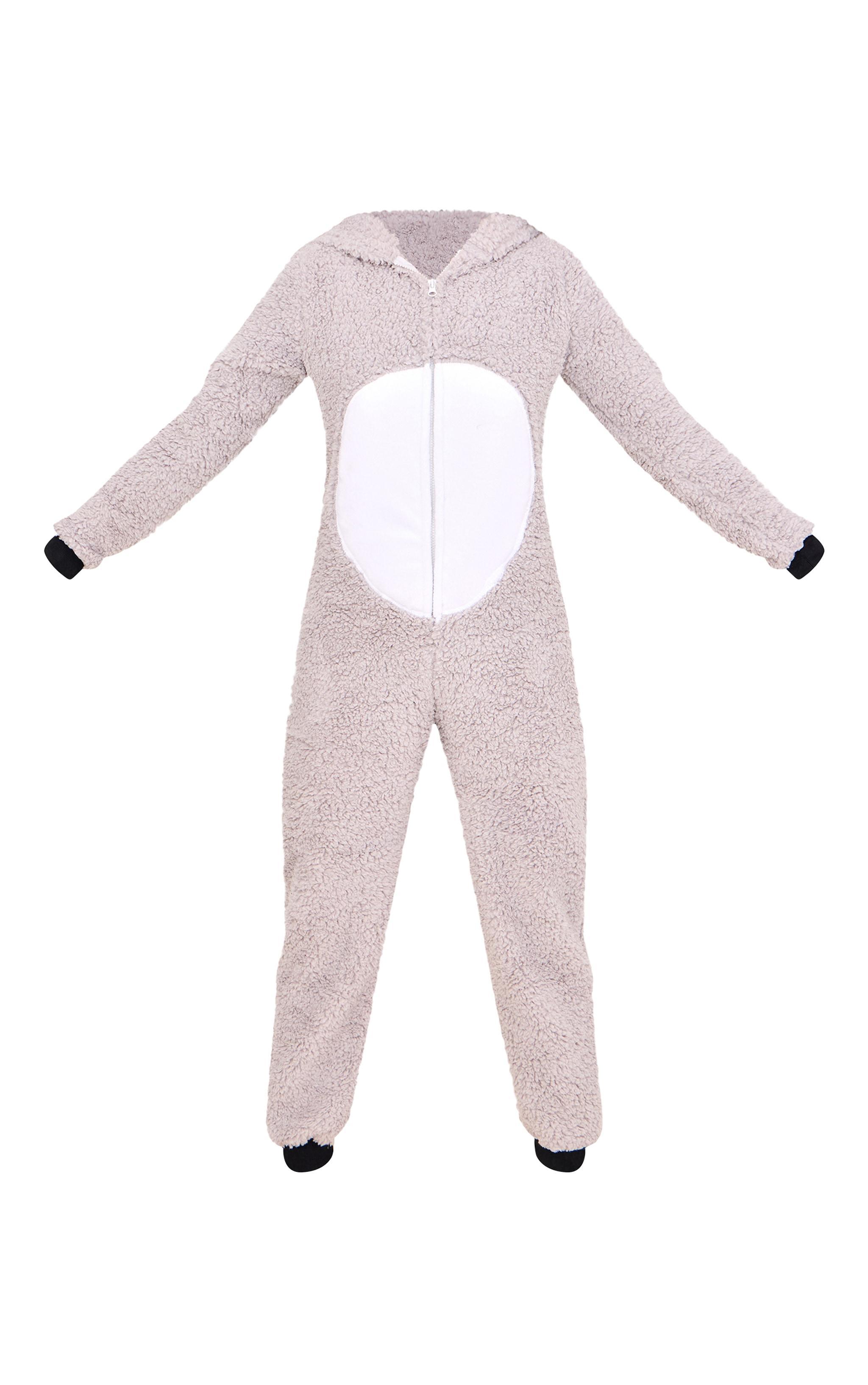 Grey Koala Hood Fleece Onesie Product Image