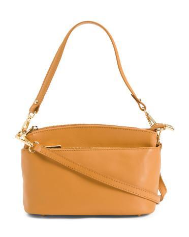 Leather Triple Entry Crossbody for Women Product Image