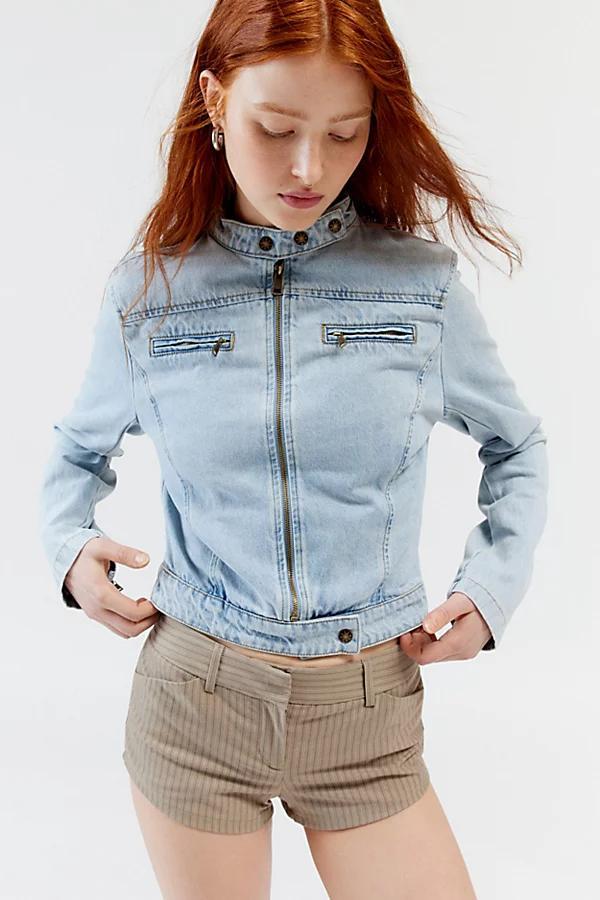 Lioness Bella Denim Moto Jacket Womens at Urban Outfitters Product Image