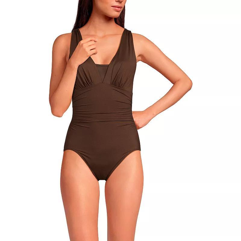 Womens Lands End SlenderSuit Grecian Tummy Control Chlorine Resistant One Piece Swimsuit Product Image