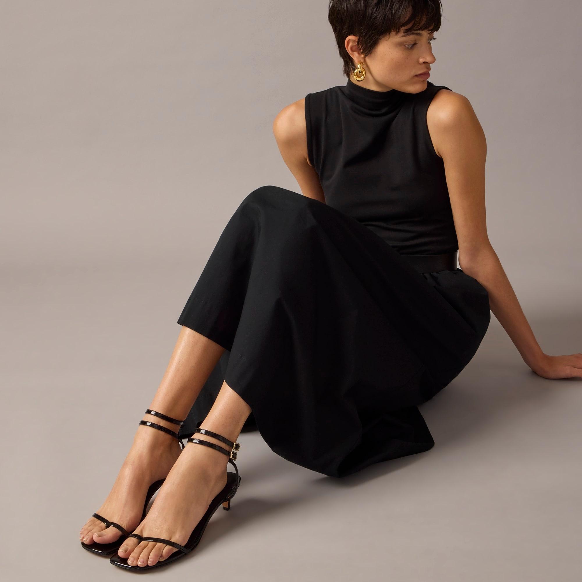 Zadie double ankle-strap heels in leather Product Image