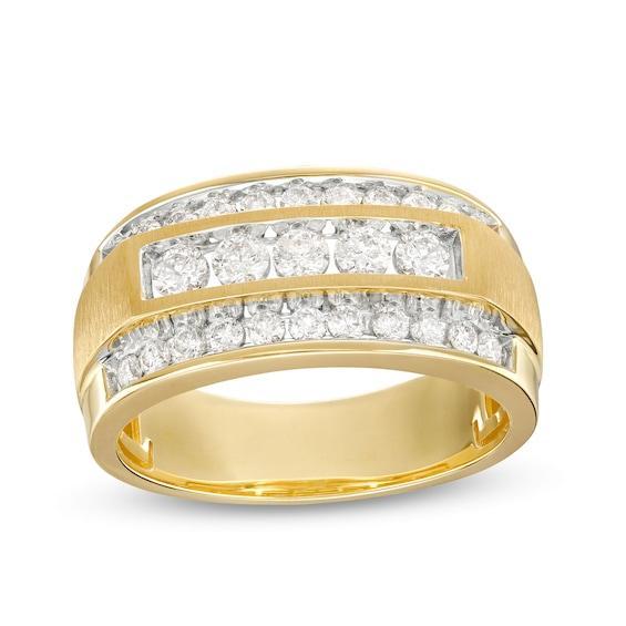 Men's 1 CT. T.w. Diamond Raised Five Stone Ring in 10K Gold Product Image