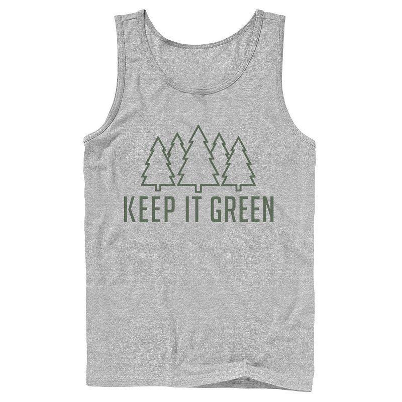 Mens Fifth Sun Keep It Green Pine Trees Tank Top Athletic Grey Product Image