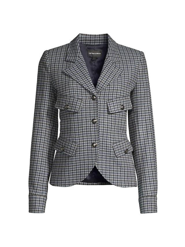 Womens Check Wool Blazer Product Image