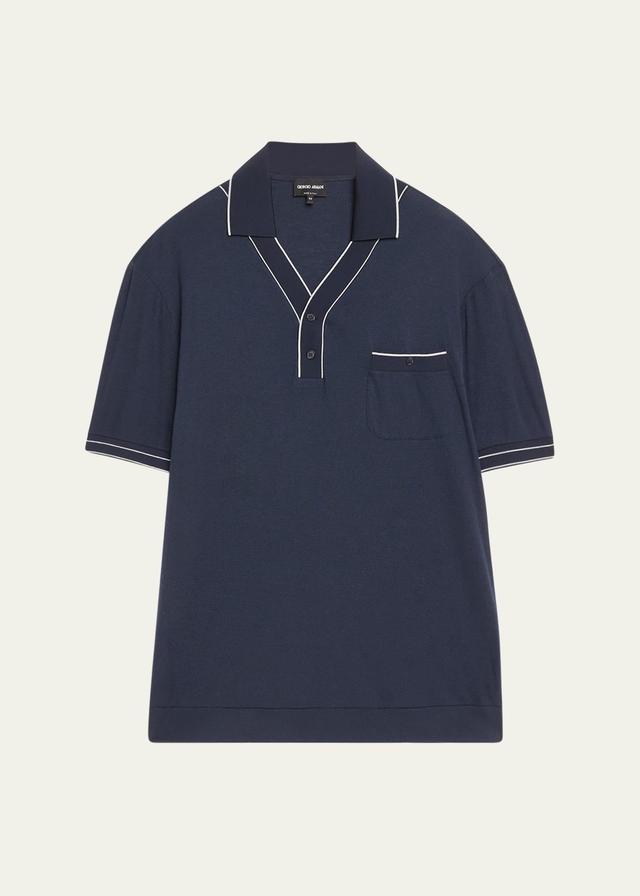 Mens Piped Polo Shirt Product Image