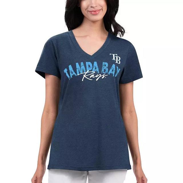 Womens G-III 4Her by Carl Banks Tampa Bay Rays Key Move V-Neck T-Shirt Blue Product Image