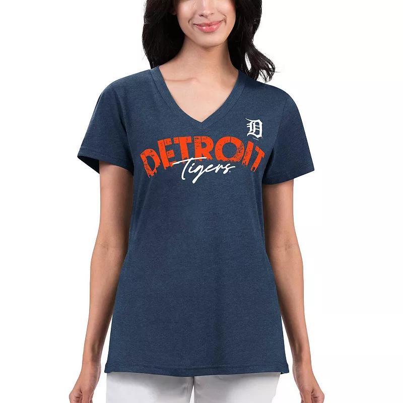 Womens G-iii 4Her by Carl Banks Navy Distressed Detroit Tigers Key Move V-Neck T-shirt Product Image