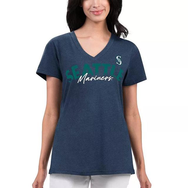 Womens G-III 4Her by Carl Banks Seattle Mariners Key Move V-Neck T-Shirt Blue Product Image