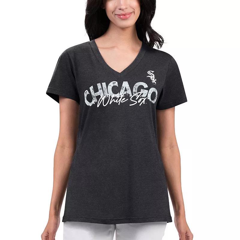 Womens G-III 4Her by Carl Banks Chicago White Sox Key Move V-Neck T-Shirt Product Image