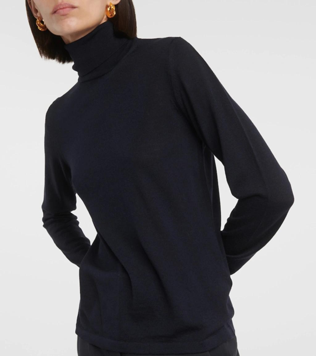 MAX MARA Leisure Lecco Wool Turtleneck Top In Blue Product Image