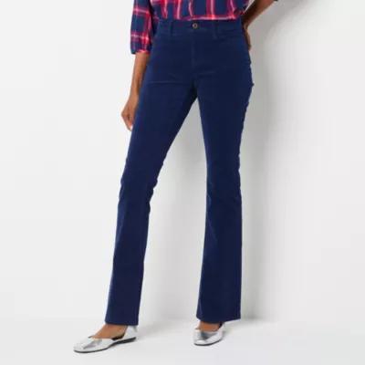 St. John's Bay Secretly Slender Womens Mid Rise Bootcut Corduroy Pant Product Image