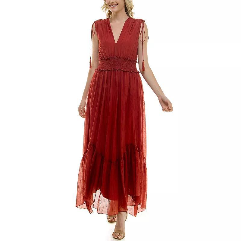 Womens Taylor Smocked Empire Waist Midi Dress Product Image