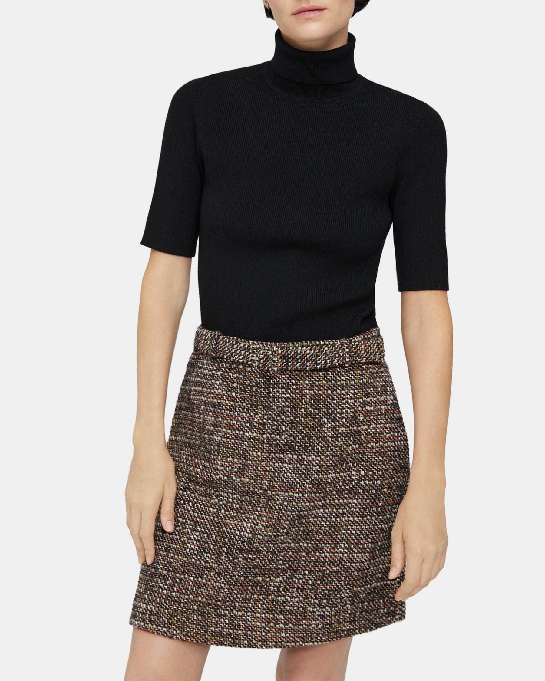 Knit Combo Dress in Wool-Blend Tweed Product Image