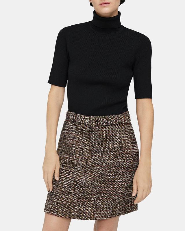 Knit Combo Dress in Wool-Blend Tweed Product Image