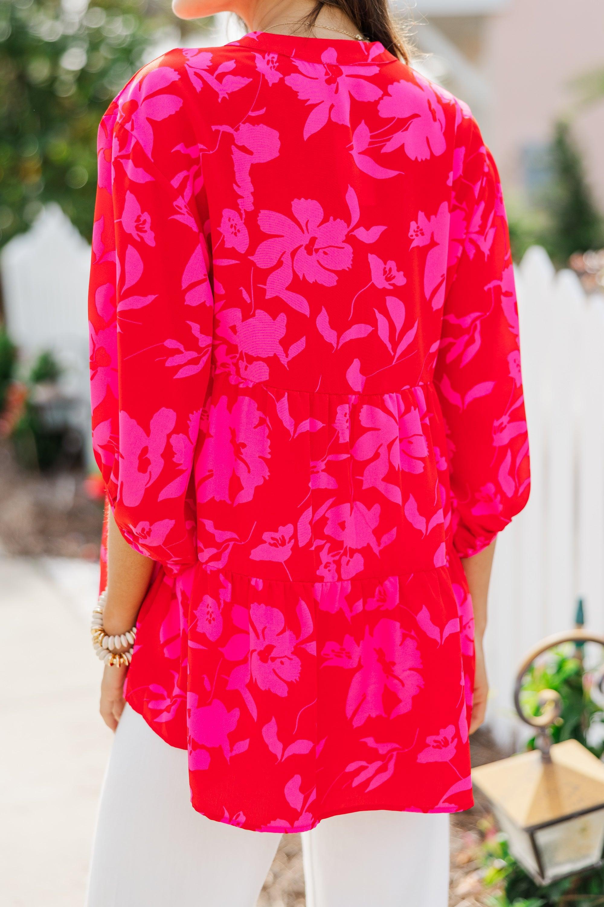 In Your Dreams Red Floral Blouse Female Product Image