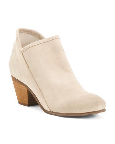 Dalia Suede Block Heel Booties for Women Product Image