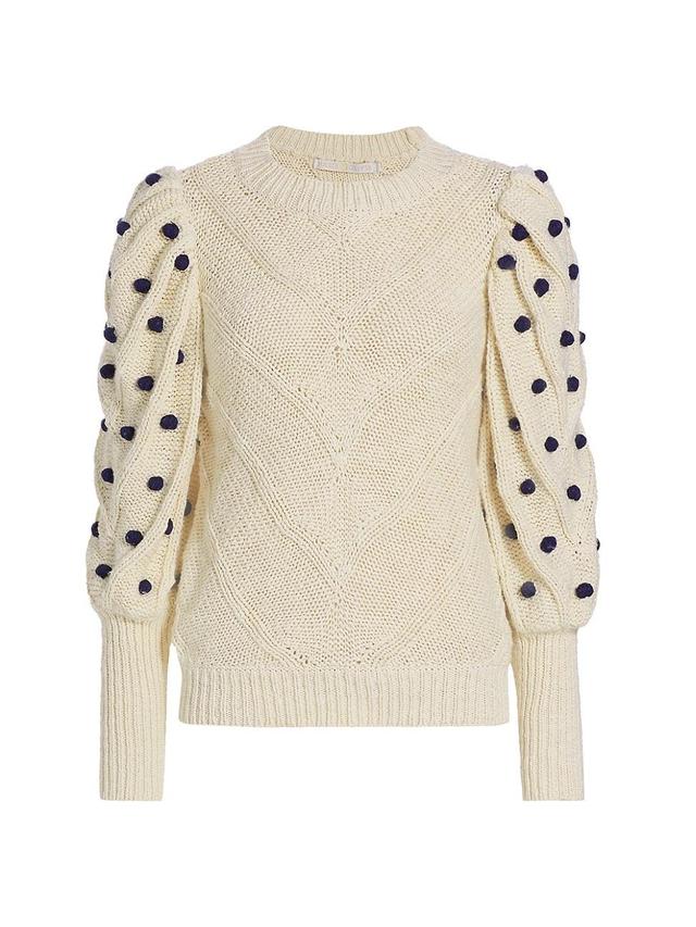 Womens Bridget Cotton Pom-Pom Sweater Product Image