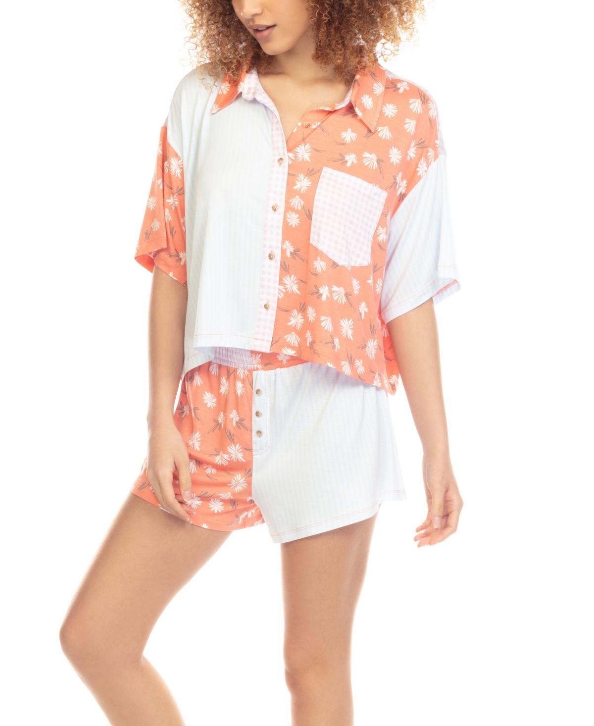 Honeydew Intimates Set Free Floral Colorblocked Short Pajamas Product Image