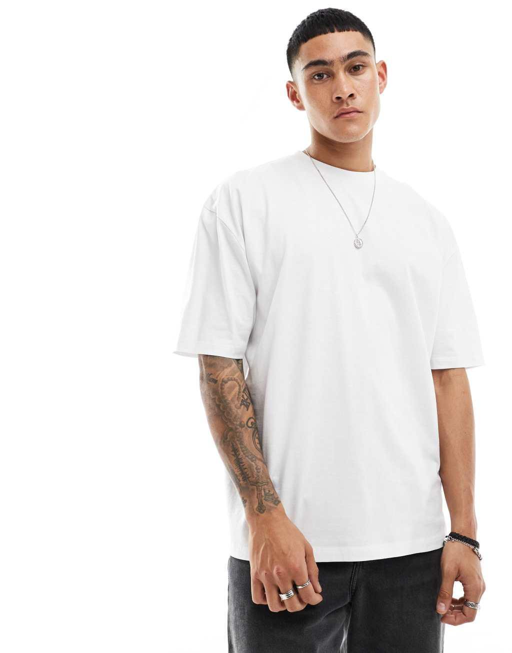 ASOS DESIGN oversized T-shirt in white with skull & snake back print Product Image