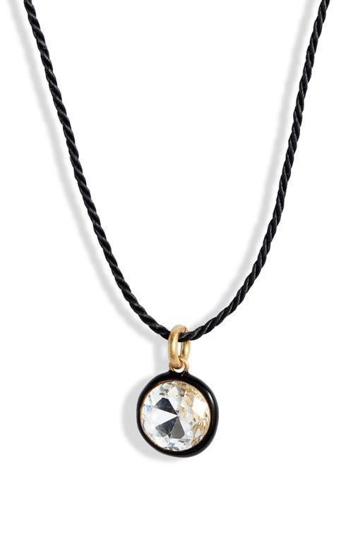 Womens Back In Black Goldtone, Glass Crystal & Cord Pendant Necklace Product Image