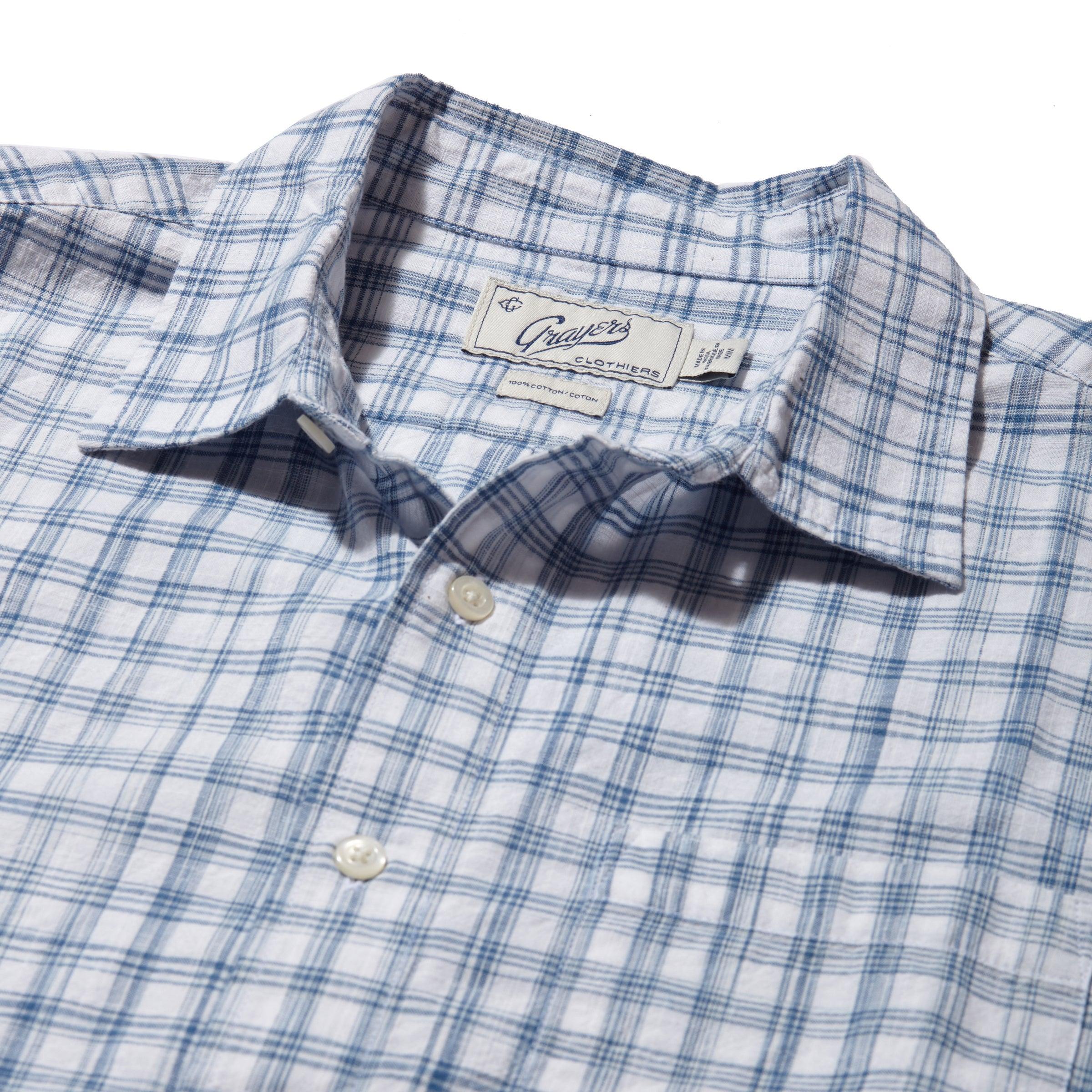 Space Dyed Gingham Shirt - Sky Blue Product Image