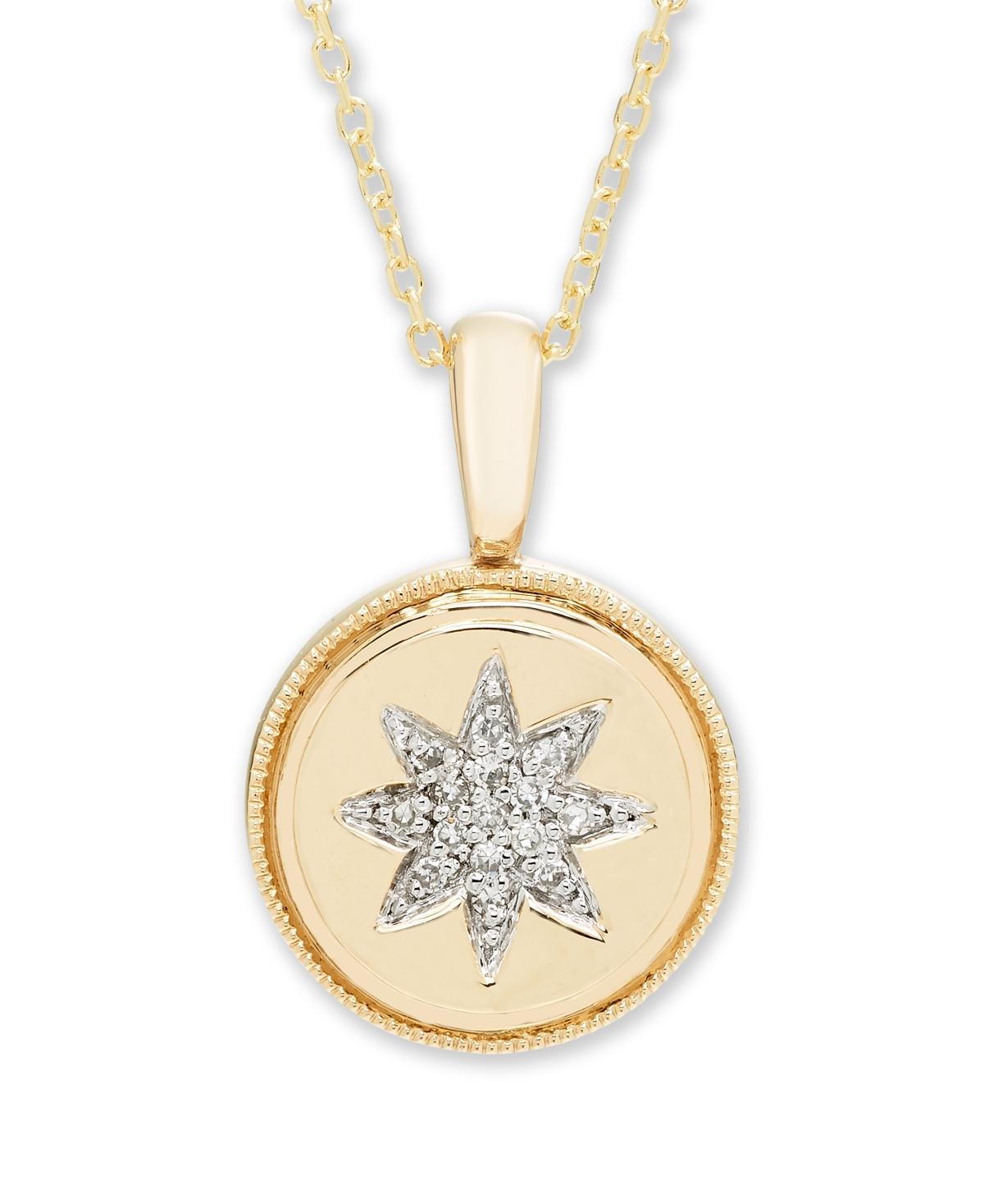 Its Personal 14k Gold Diamond Accent Starburst Pendant Necklace, Womens White Product Image