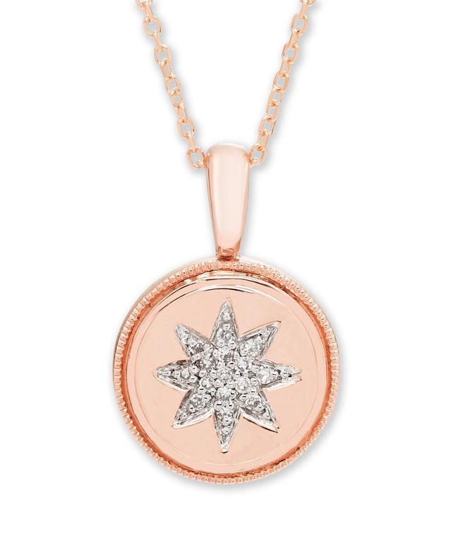 Its Personal 14k Gold Diamond Accent Starburst Pendant Necklace, Womens White Product Image