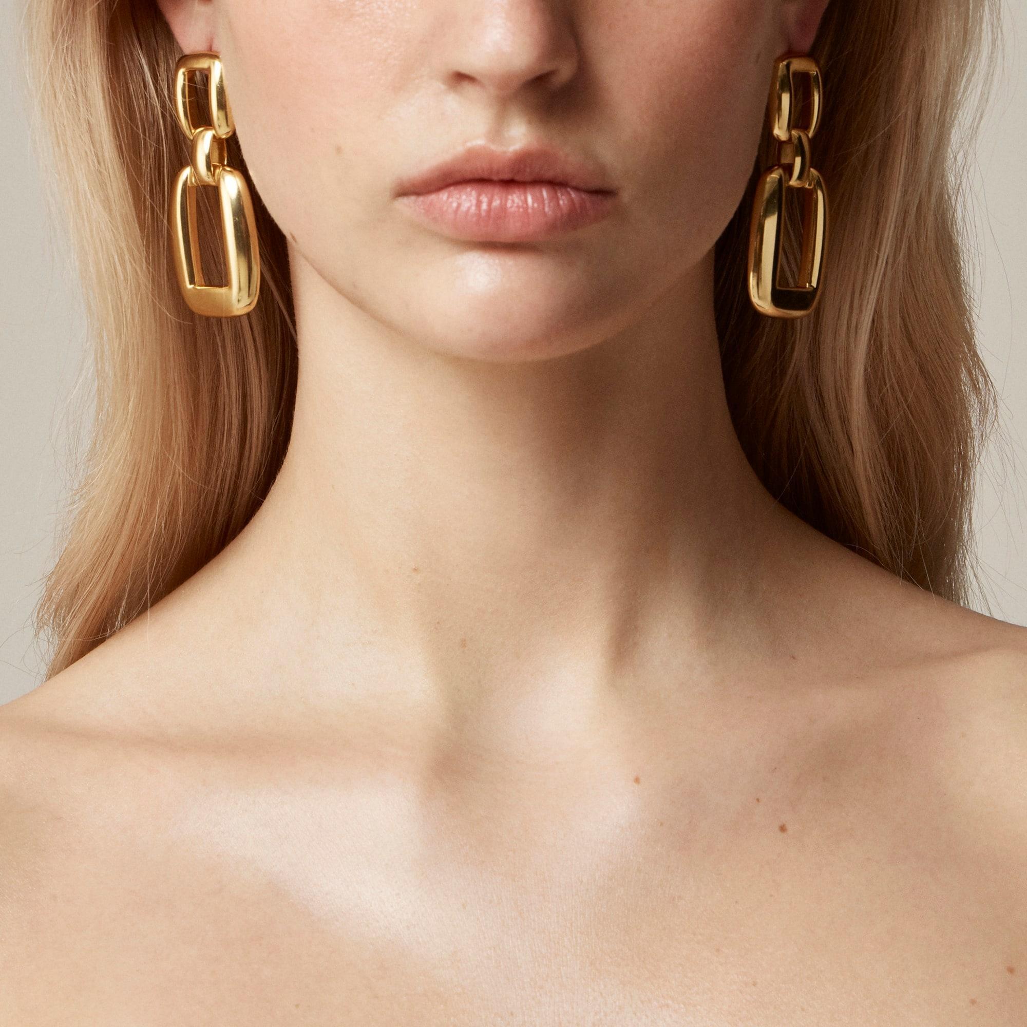 Oversized square drop earrings Product Image