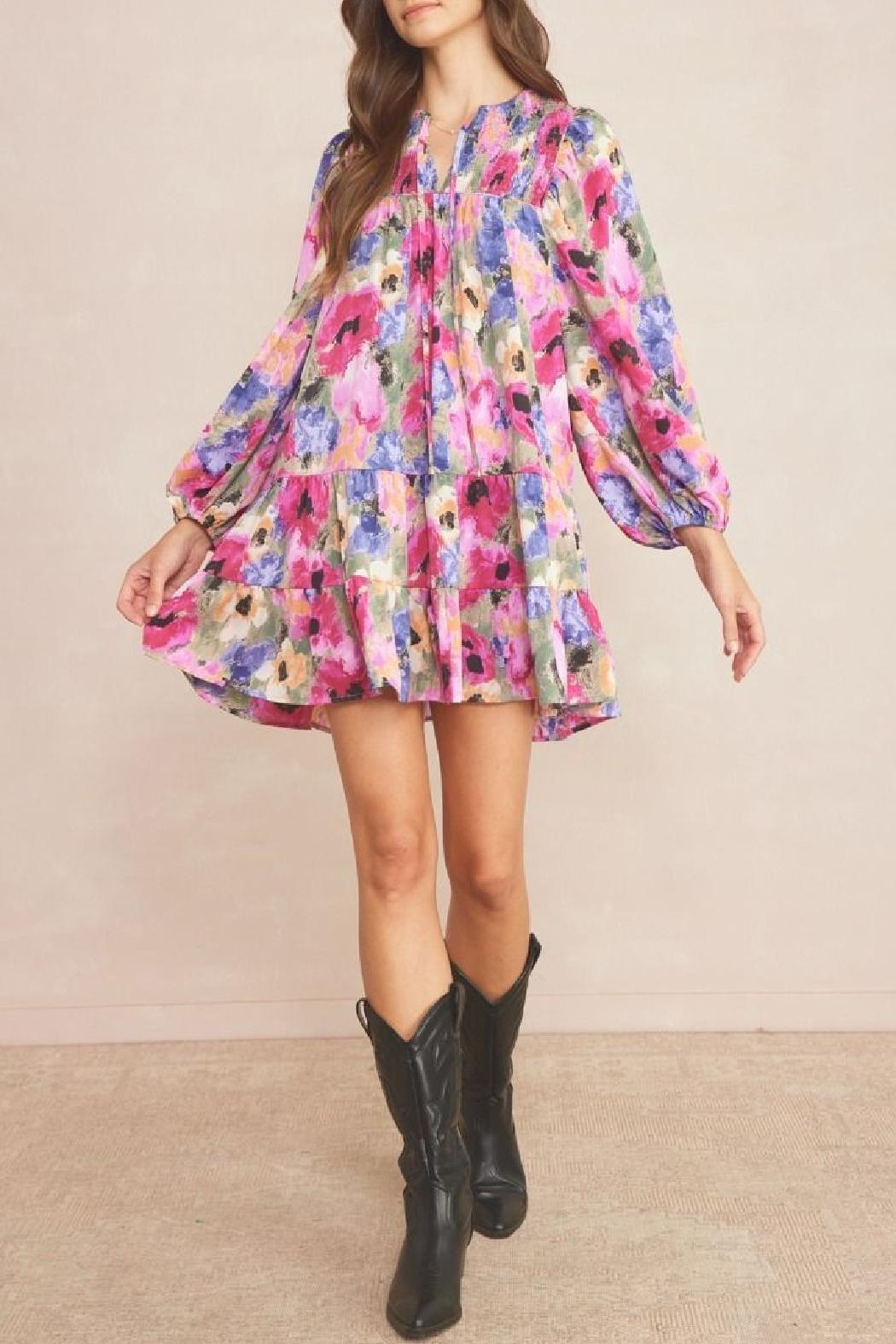 Longsleeve Floral Dress Product Image