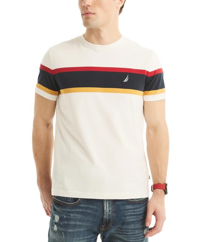 Nautica Mens Classic-Fit Colorblocked Stripe T-Shirt Product Image