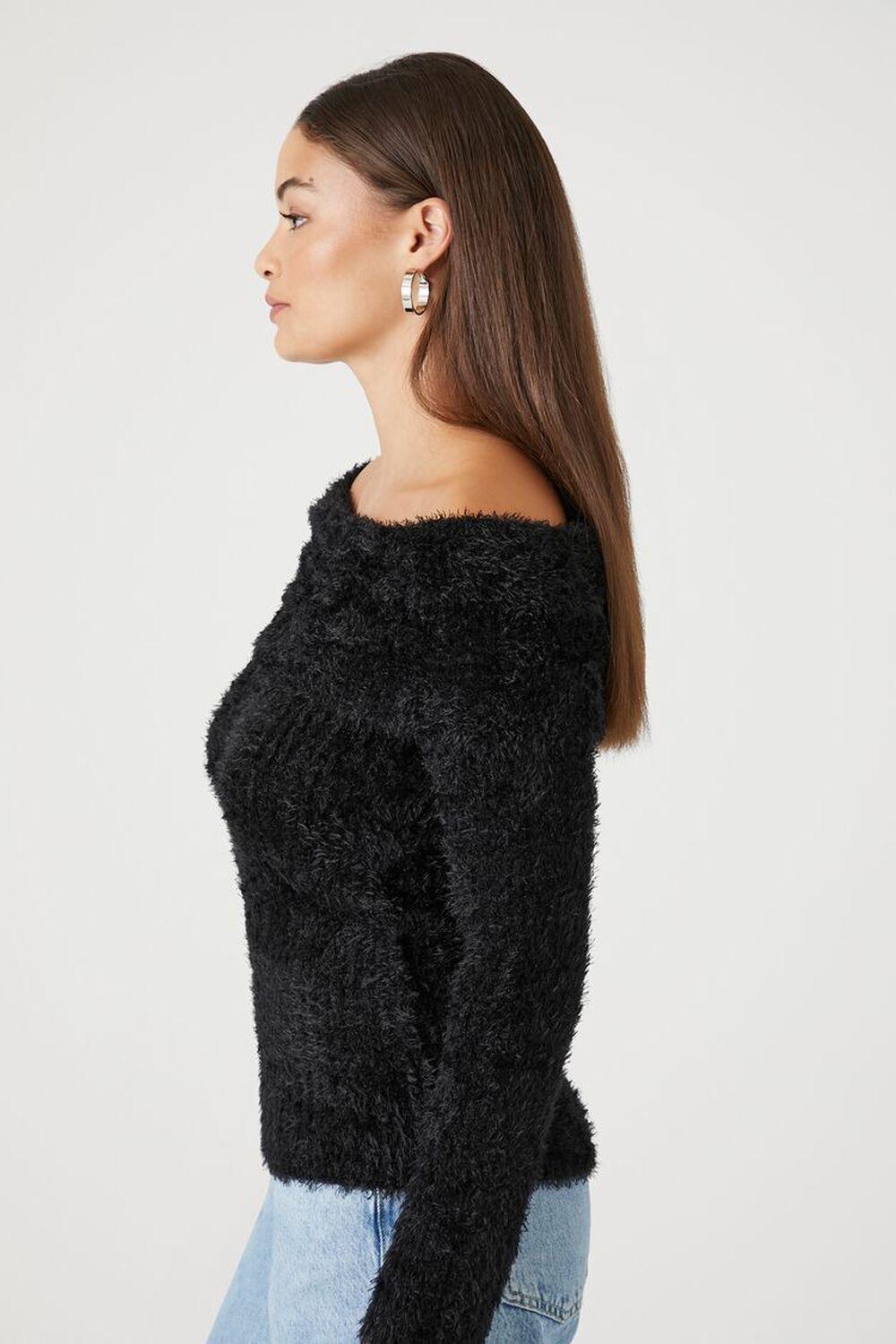 Fuzzy Knit Off-the-Shoulder Sweater | Forever 21 Product Image