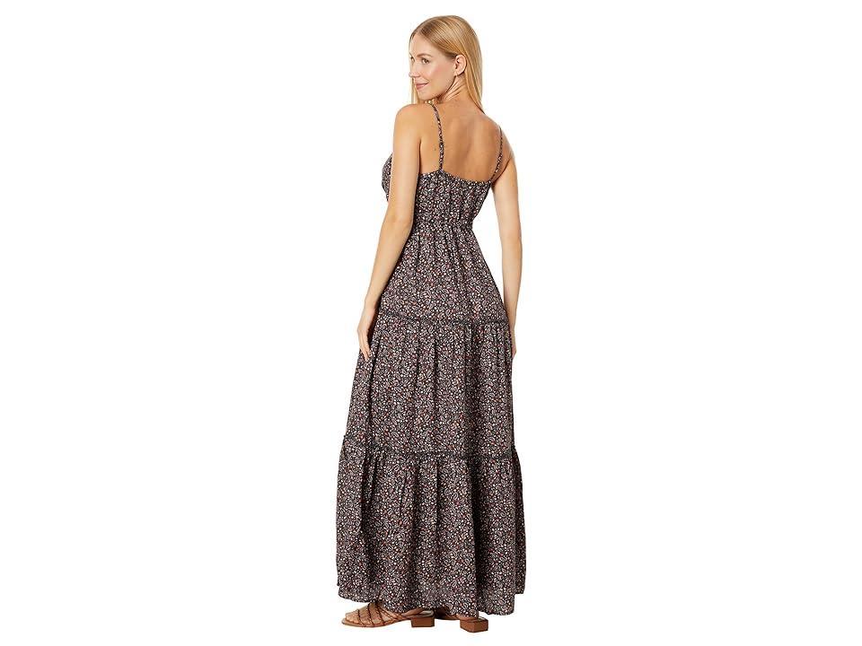 Lucky Brand Paisley Tiered Maxi Dress (Raven ) Women's Clothing Product Image