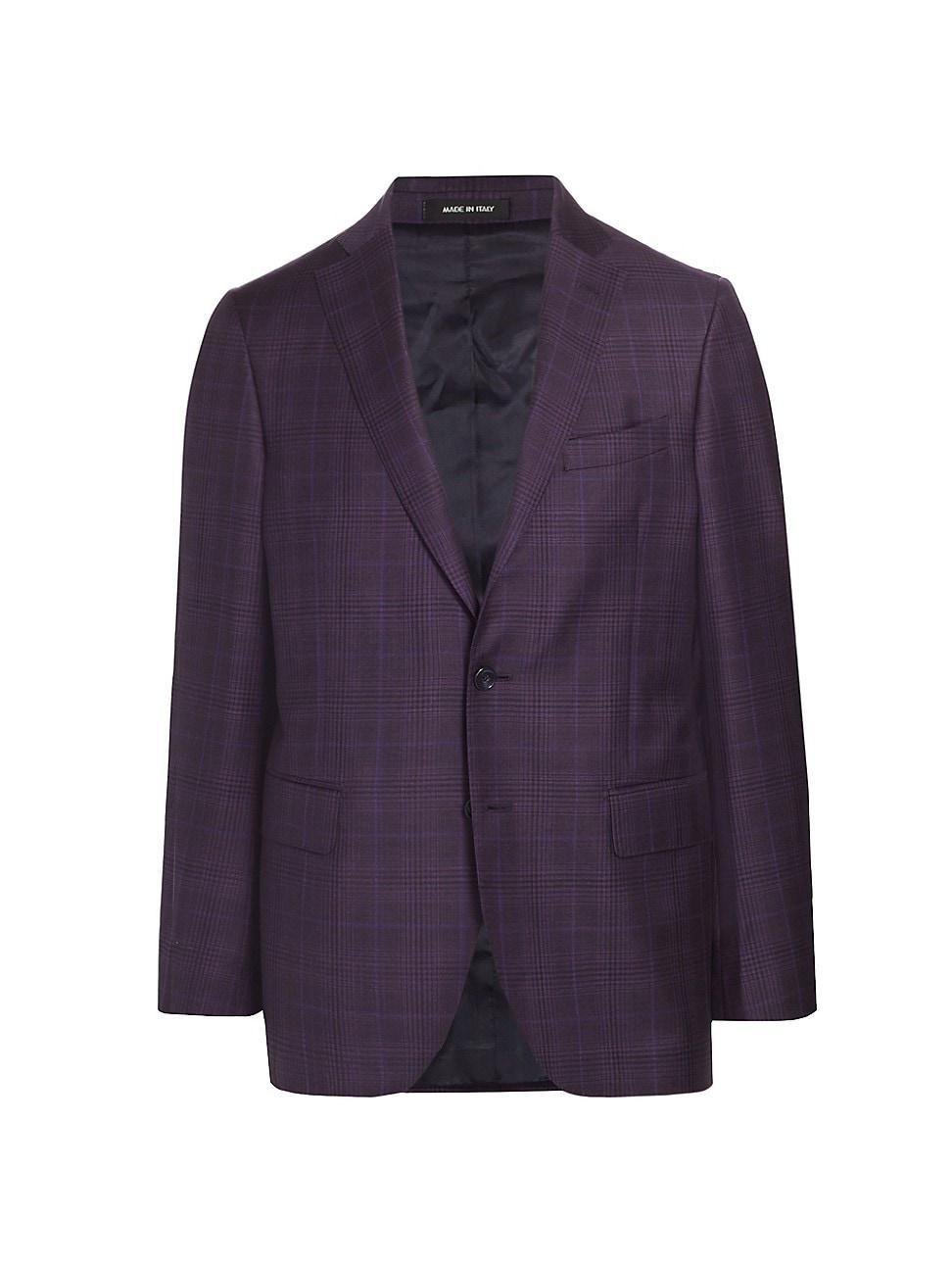 Mens COLLECTION Plaid Virgin Wool Single-Breasted Blazer Product Image