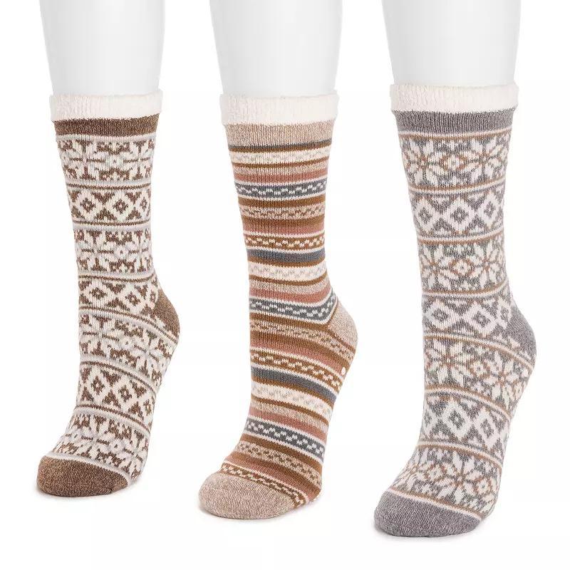 Womens MUK LUKS 3-Pk. Tall Cozy Lined Lounge Socks Product Image