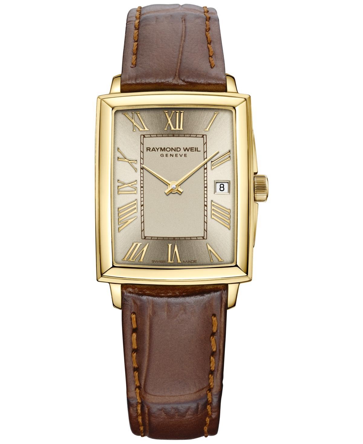 Raymond Weil Womens Swiss Toccata Brown Leather Strap Watch 22.6x28.1mm Product Image