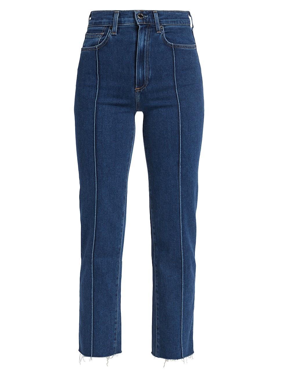 Womens Amelia Pleated Straight-Leg Jeans Product Image