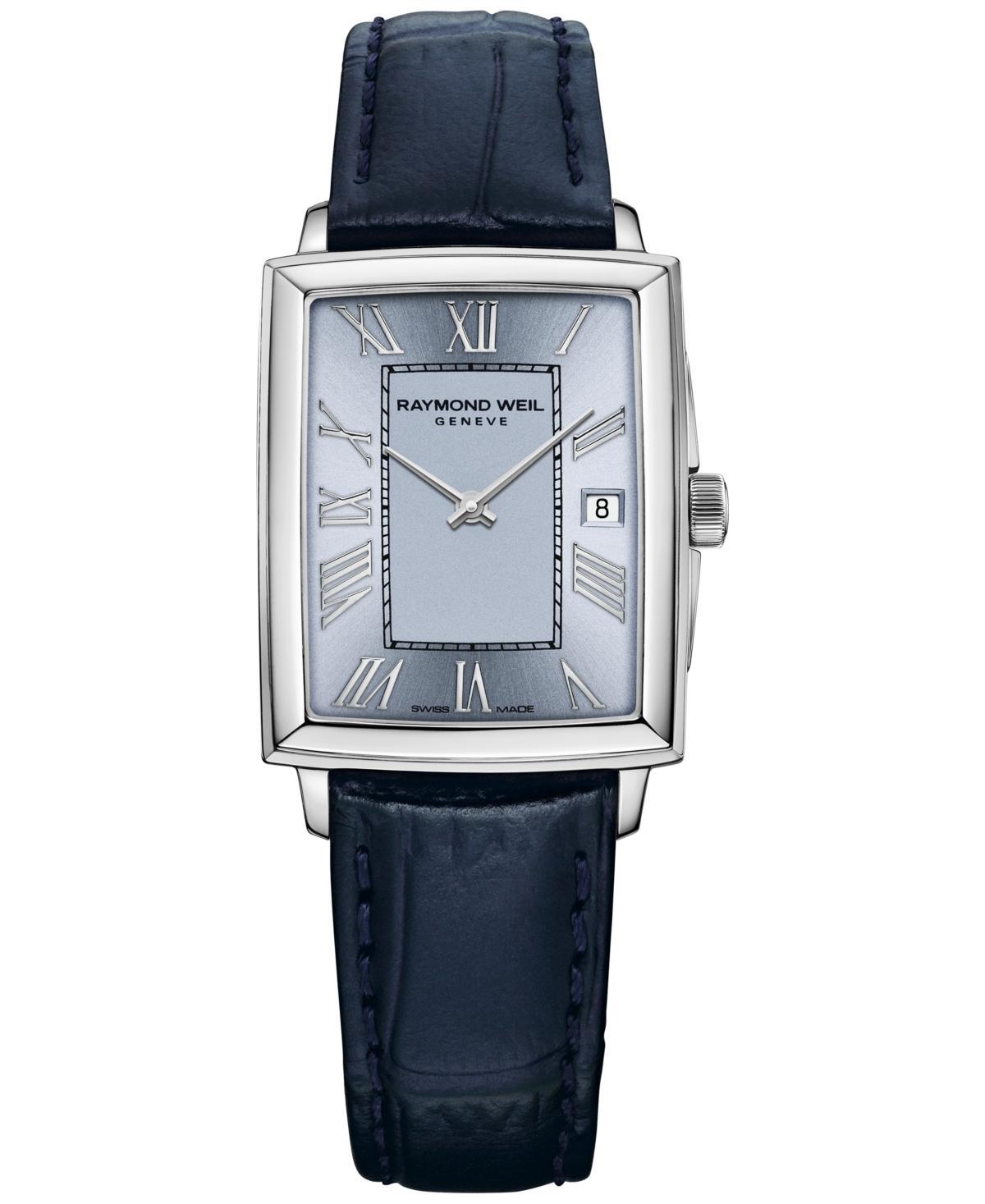 Raymond Weil Womens Swiss Toccata Blue Leather Strap Watch 22.6x28.1mm Product Image