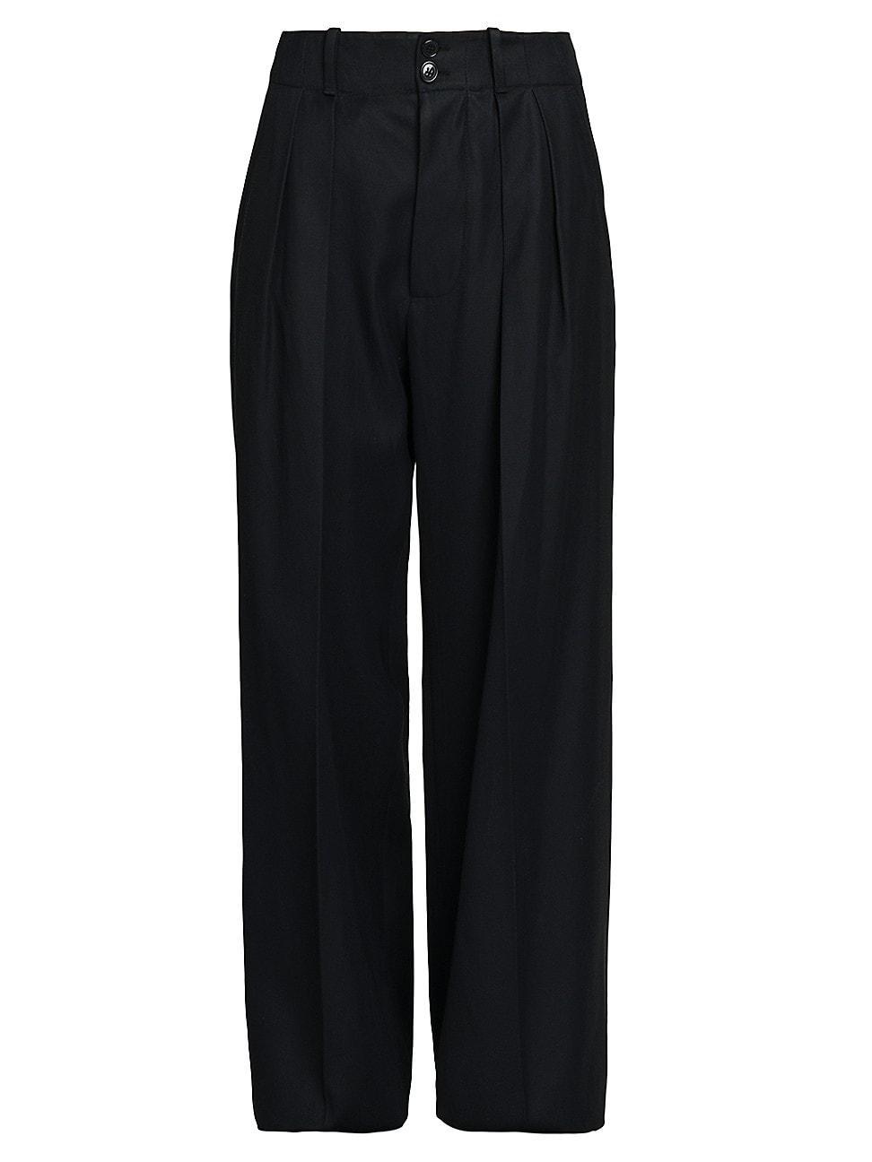 Womens Pleated-Front Straight Trousers Product Image