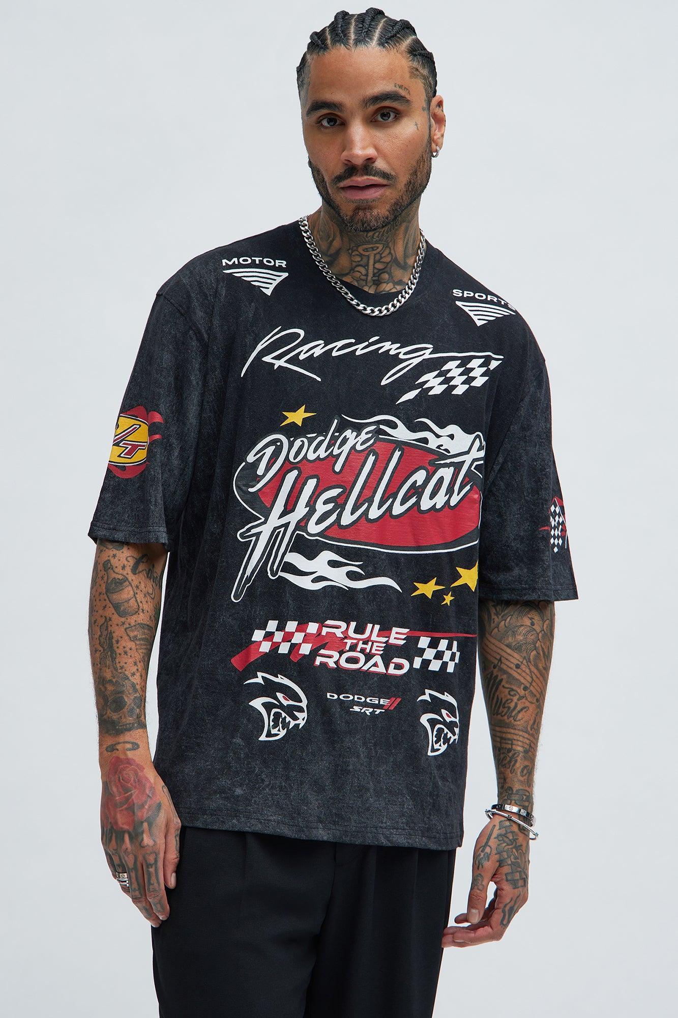 Dodge Hellcat Vintage Short Sleeve Tee - Grey Product Image