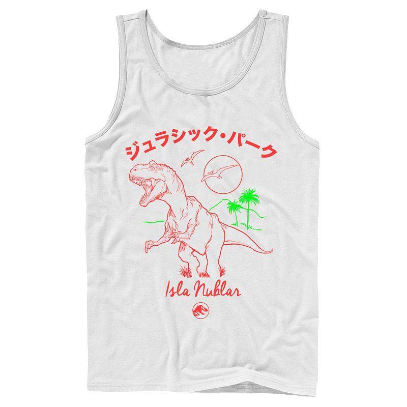 Mens Jurassic Park Kanji T Rex Outline Tank Top Product Image