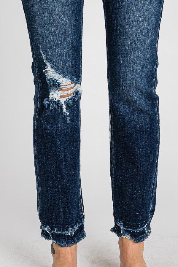 Destroyed Super High Rise Stretch Slim Straight Product Image