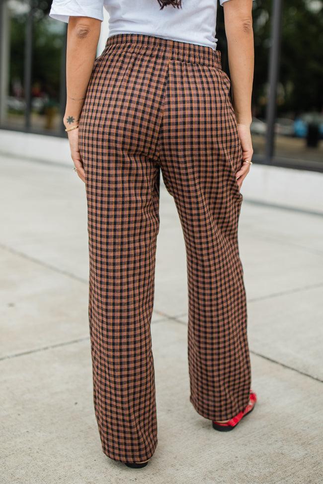 Daydreamer Brown and Black Plaid Boxer Pants FINAL SALE Product Image