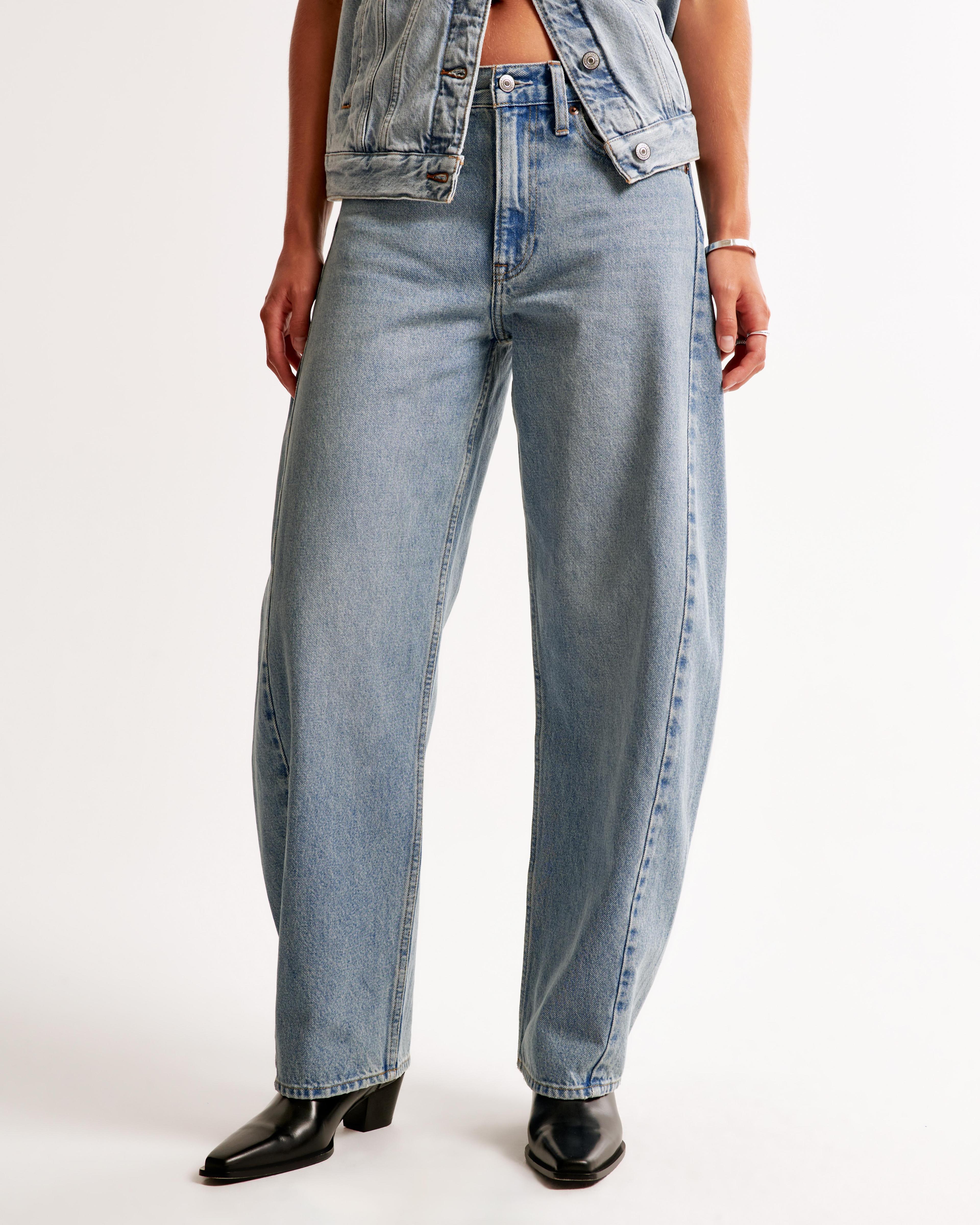 Mid Rise Barrel Jean Product Image