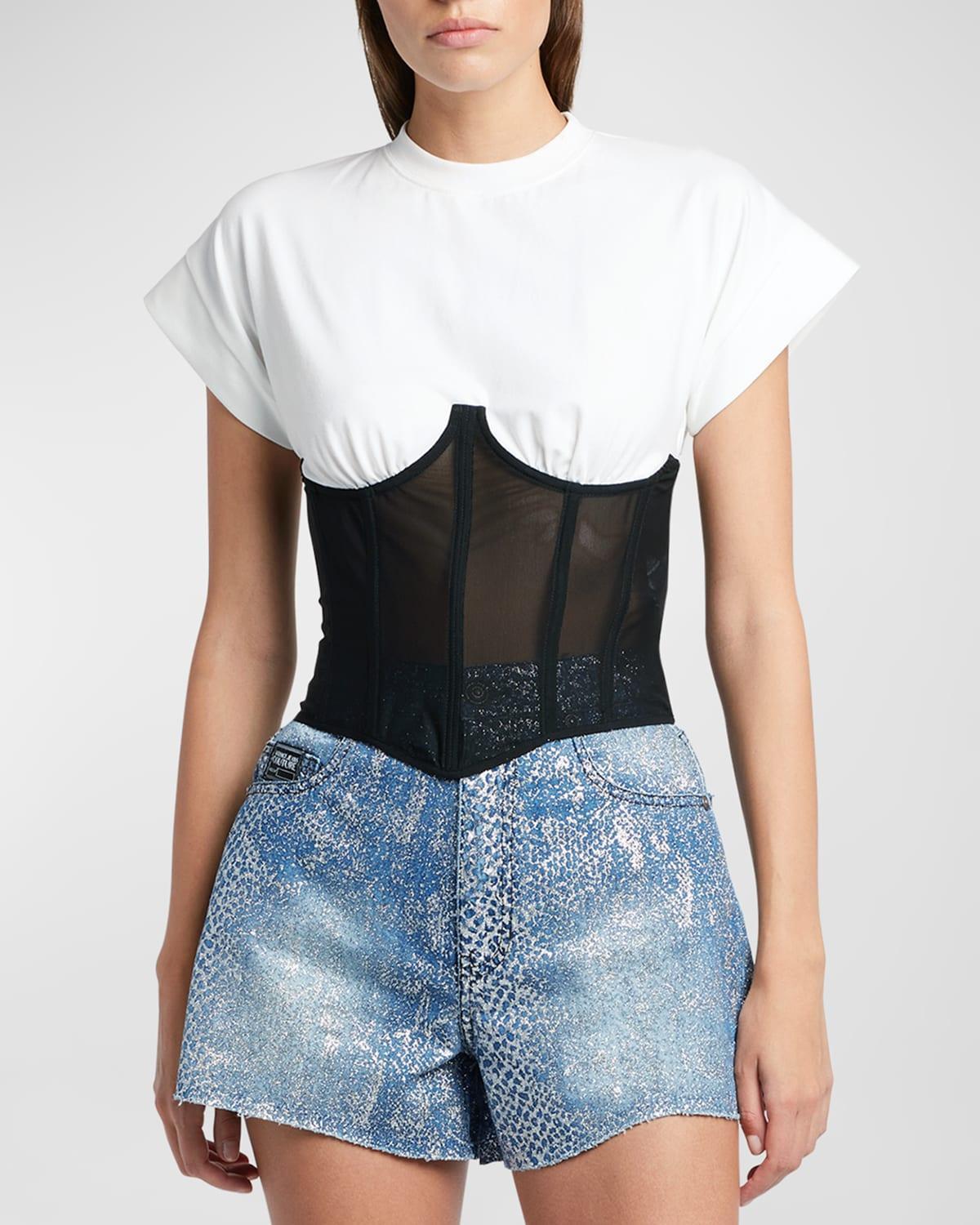 Womens Stretch Cotton Corset Tee Product Image