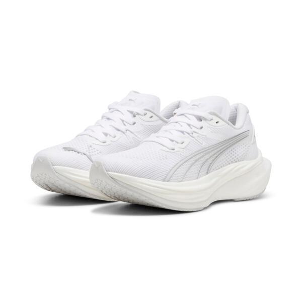 PUMA Deviate NITROâ¢ 3 Women's Running Shoes in White/Feather Grey/Silver Product Image