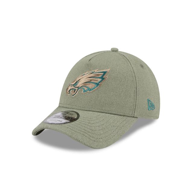 Philadelphia Eagles Logo Essentials Olive 9FORTY A-Frame Snapback Hat Male Product Image